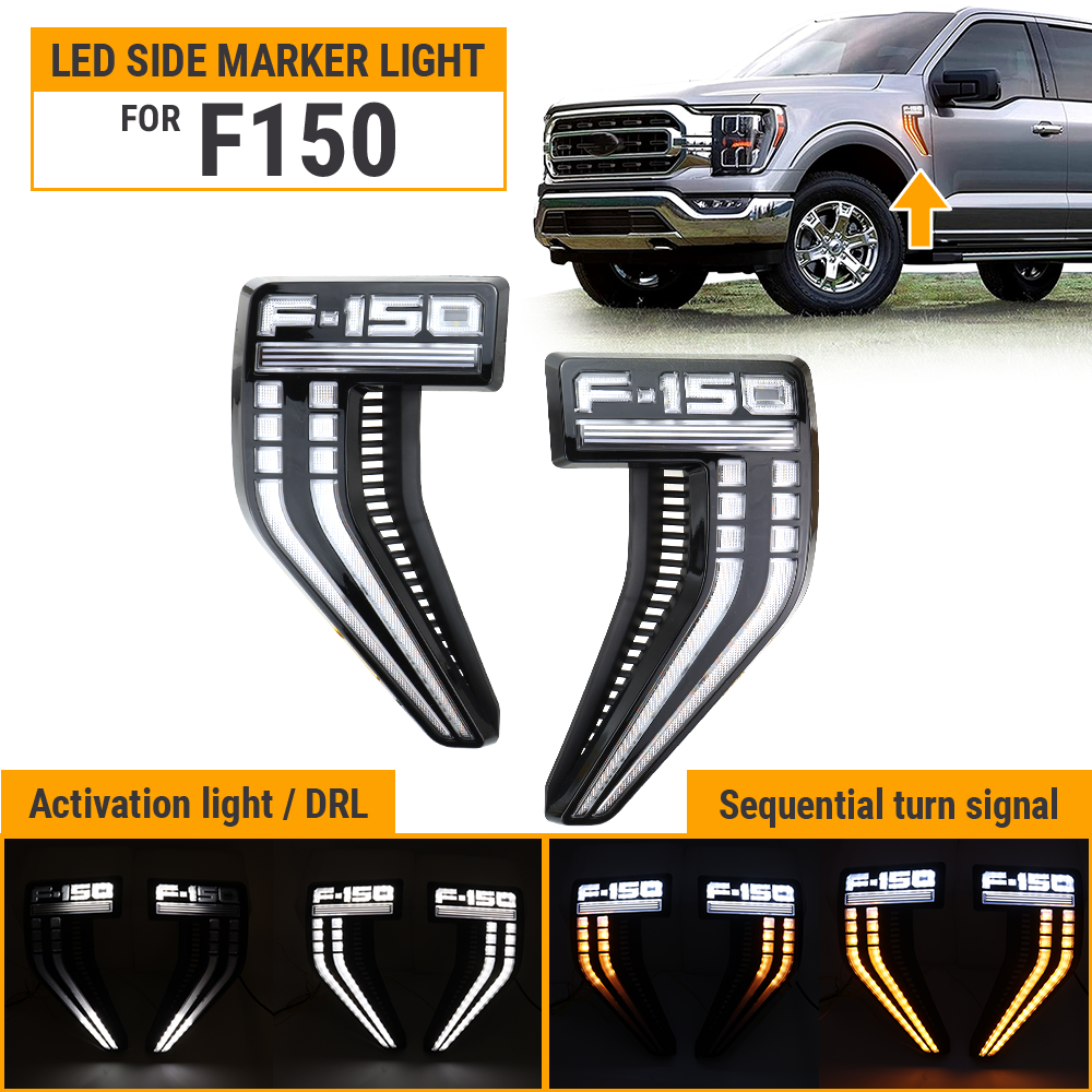 f-150 side vent Fender with white and amber lighting - PRIMO DYNAMIC