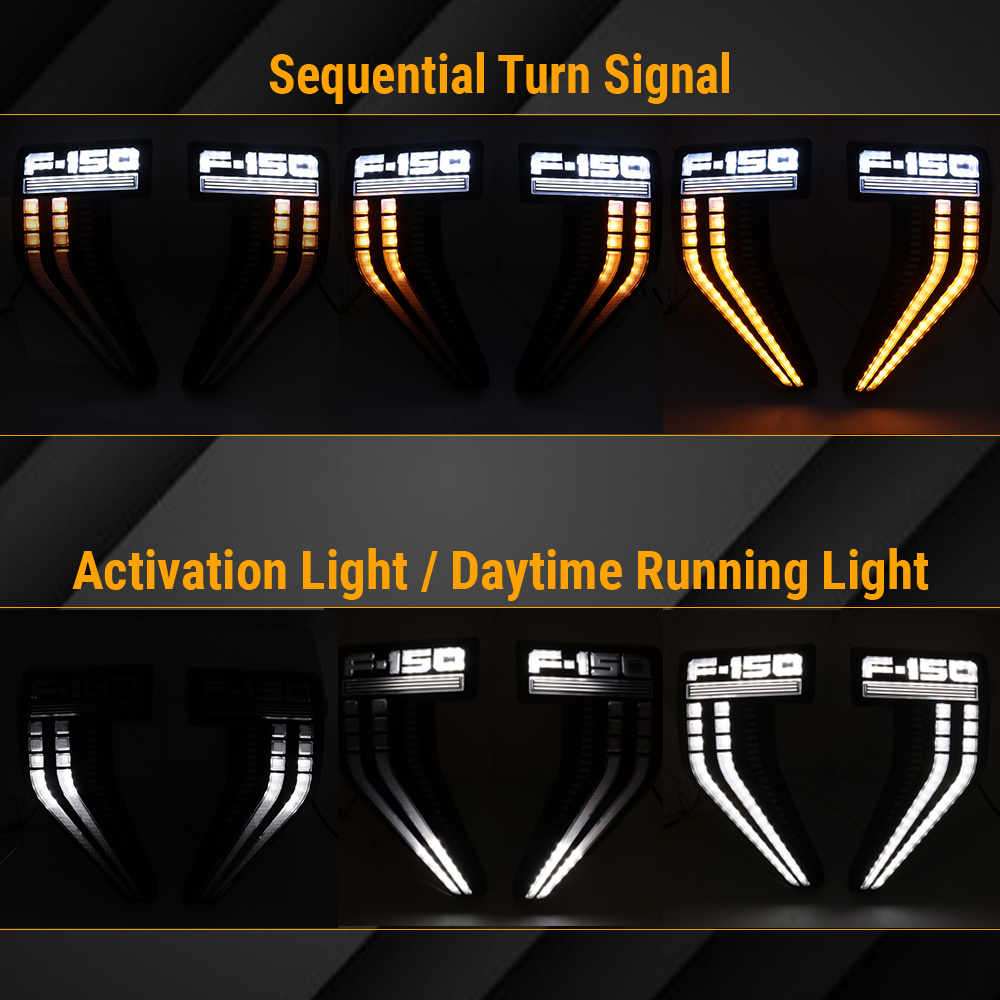 f-150 side vent Fender with white and amber lighting - PRIMO DYNAMIC