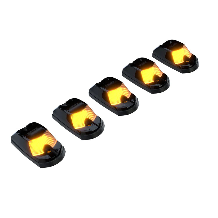 17-22 Ford Super Duty (5-Piece Set) Cab Roof Light Kit in White High-Power LED with Smoked Lens/Amber Lens - (Attn: This cab light kit replaces OEM factory installed cab roof lights) - PRIMO DYNAMIC