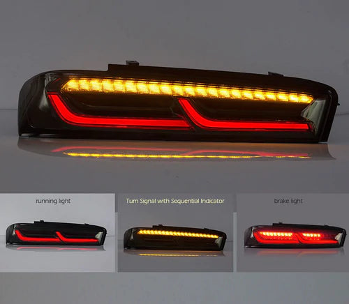 2016-2018 CHEVY CAMARO SMOKE LED TAIL LIGHTS SEQUENTIAL SIGNALS - PRIMO DYNAMIC