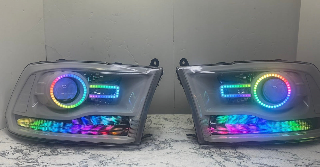 2009-2019 Dodge Ram Projector Prebuilt LED Headlights - PRIMO DYNAMIC