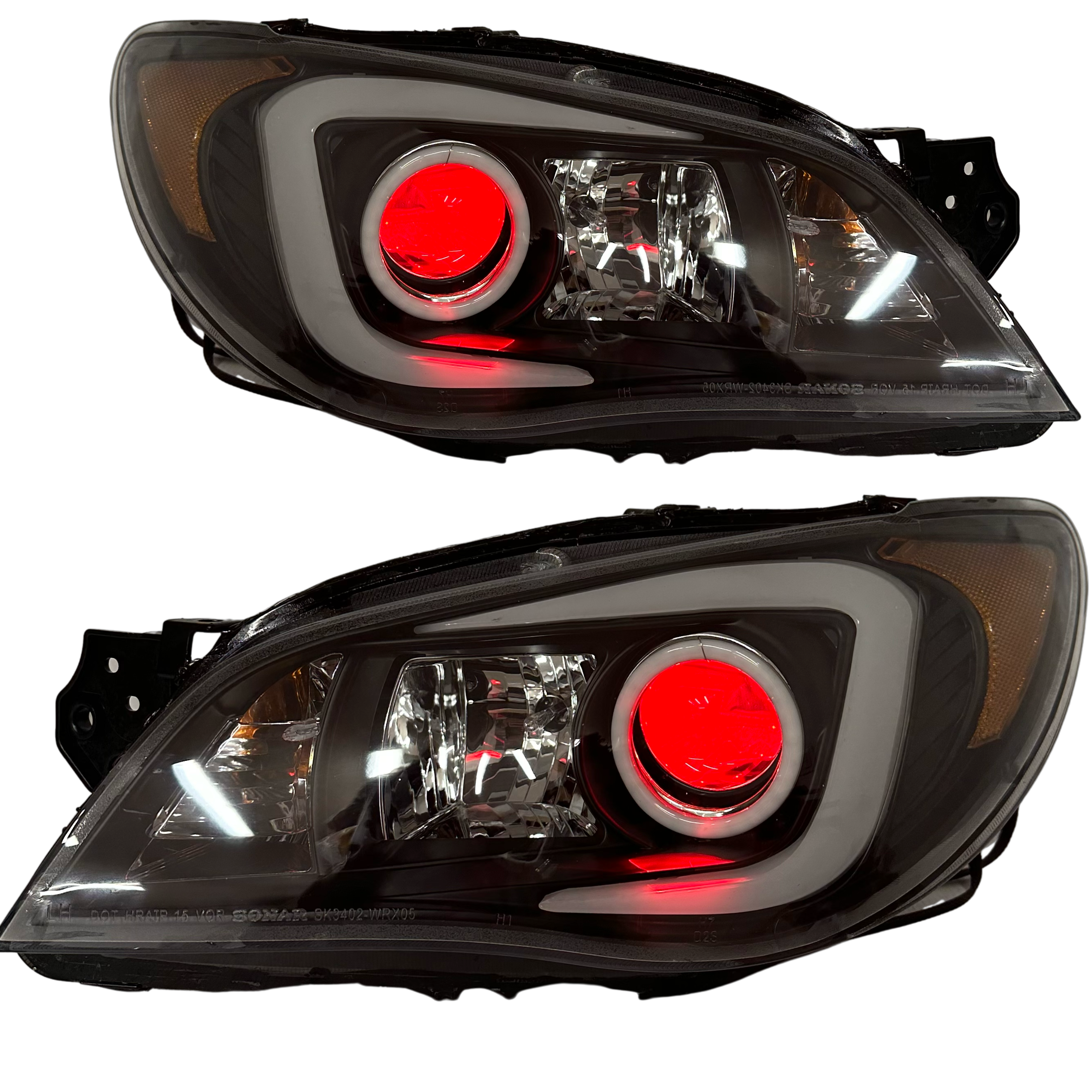 2006-2007 Subaru Impreza WRX Black Housing Projector Headlights - PRIMO DYNAMIC