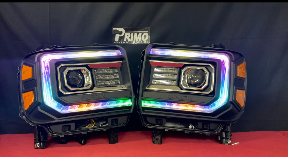 2014-2018 GMC Sierra AlphaRex Headlights - PRIMO DYNAMIC