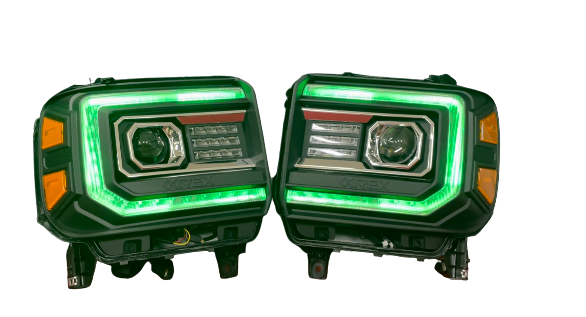 2014-2018 GMC Sierra AlphaRex Headlights - PRIMO DYNAMIC