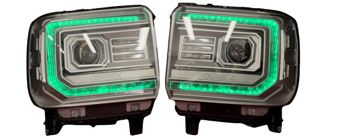 2014-2018 GMC Sierra AlphaRex Headlights - PRIMO DYNAMIC