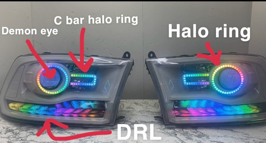 2009-2019 Dodge Ram Projector Prebuilt LED Headlights - PRIMO DYNAMIC