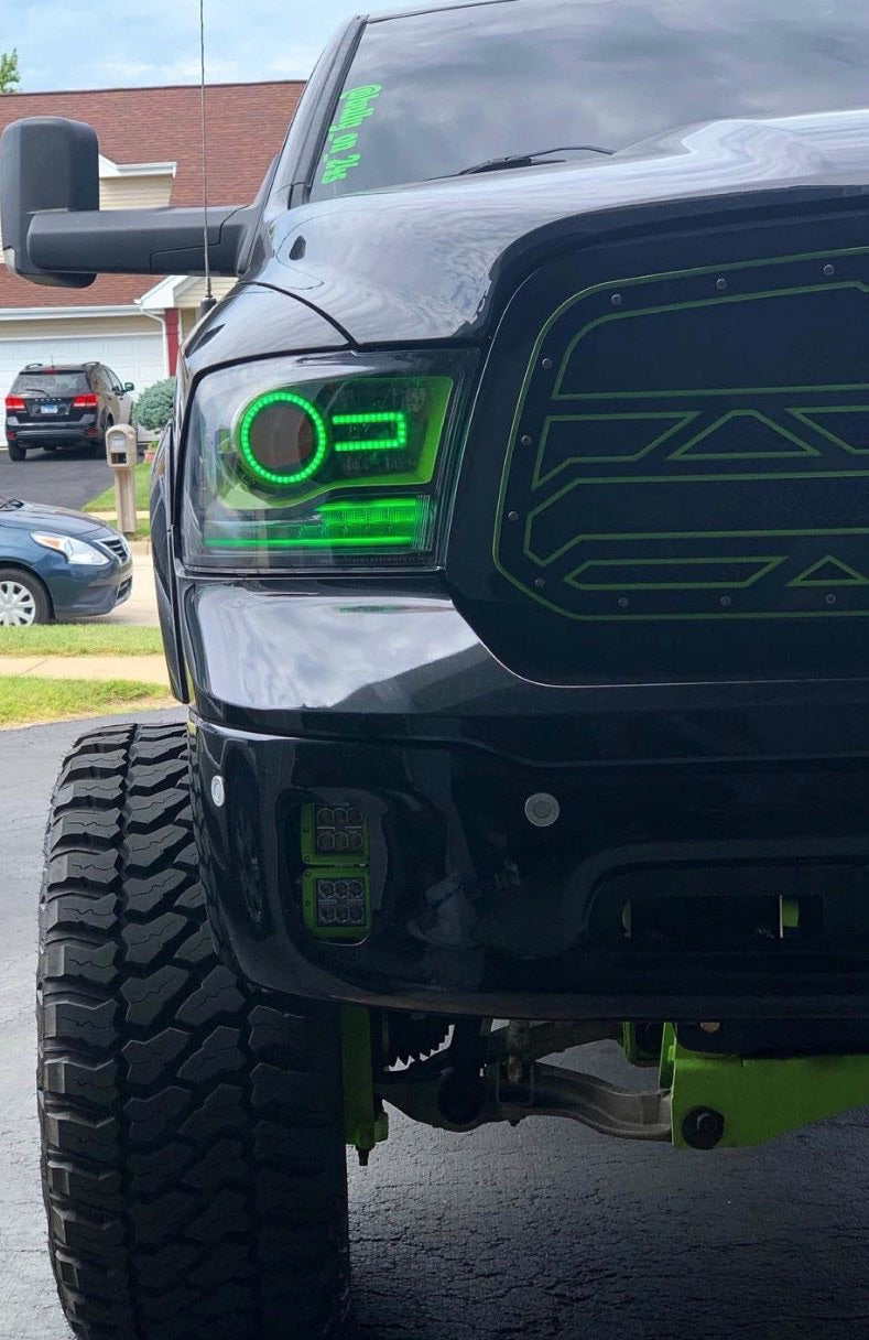 2009-2019 Dodge Ram Projector Prebuilt LED Headlights - PRIMO DYNAMIC